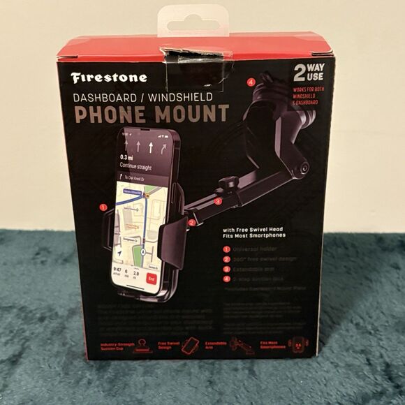 Firestone Magnetic Mount Dashboard Windshield Reinforced Gooseneck For Phones - Picture 3 of 5
